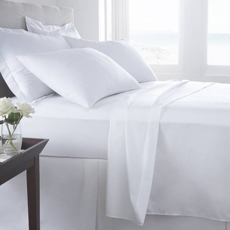 40S 200TC 50% cotton 50% polyester Percale White Hotel Bed Linen Hotel Bedding Set Bed Sheets